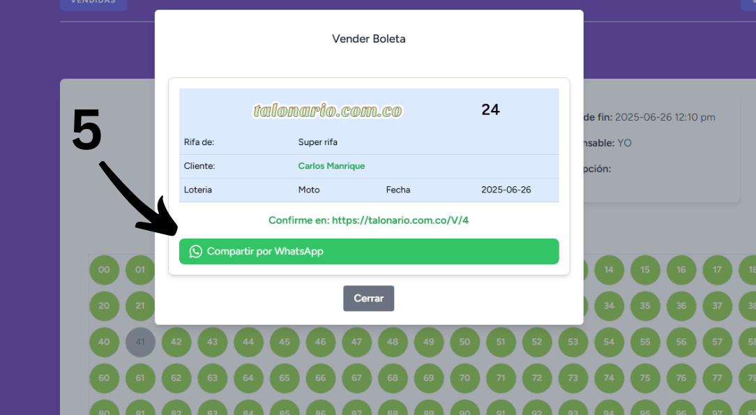 Paso 4: Compartir comprobante